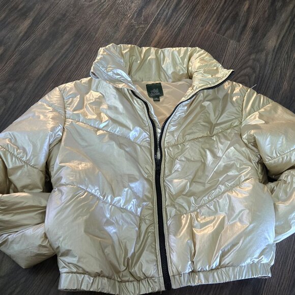 WILD FABLE Quilted Puffer Jacket in Shimmery Gold NWOT/SIZE XS - Picture 1 of 7